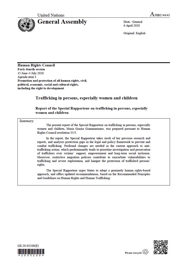 Report on Trafficking